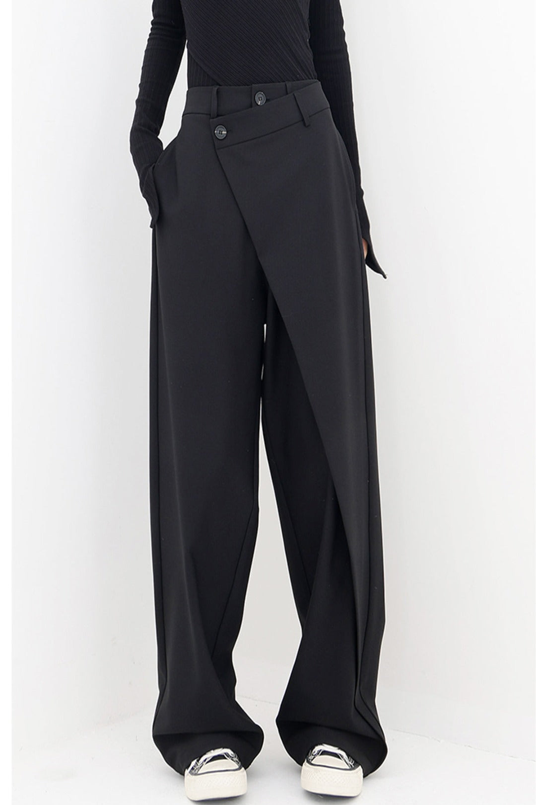 Luxzio | Asymmetrische baggy broek