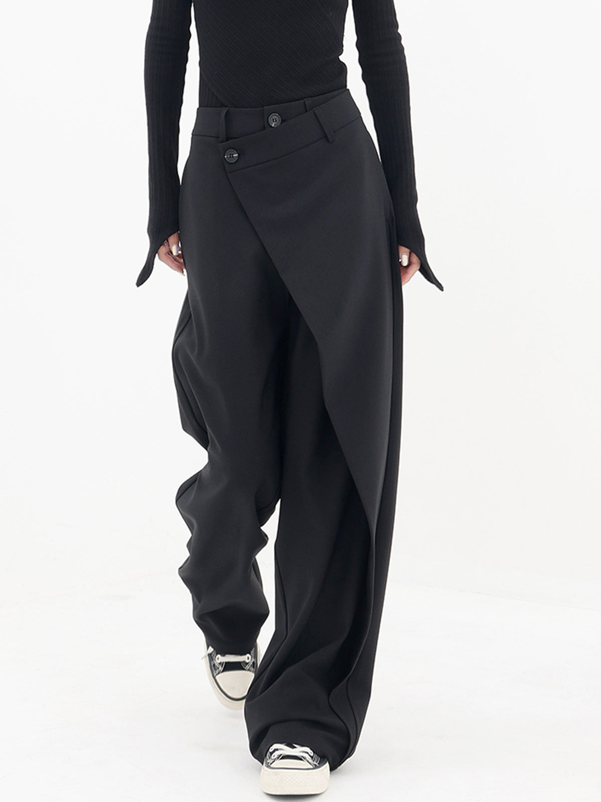 Luxzio | Asymmetrische baggy broek