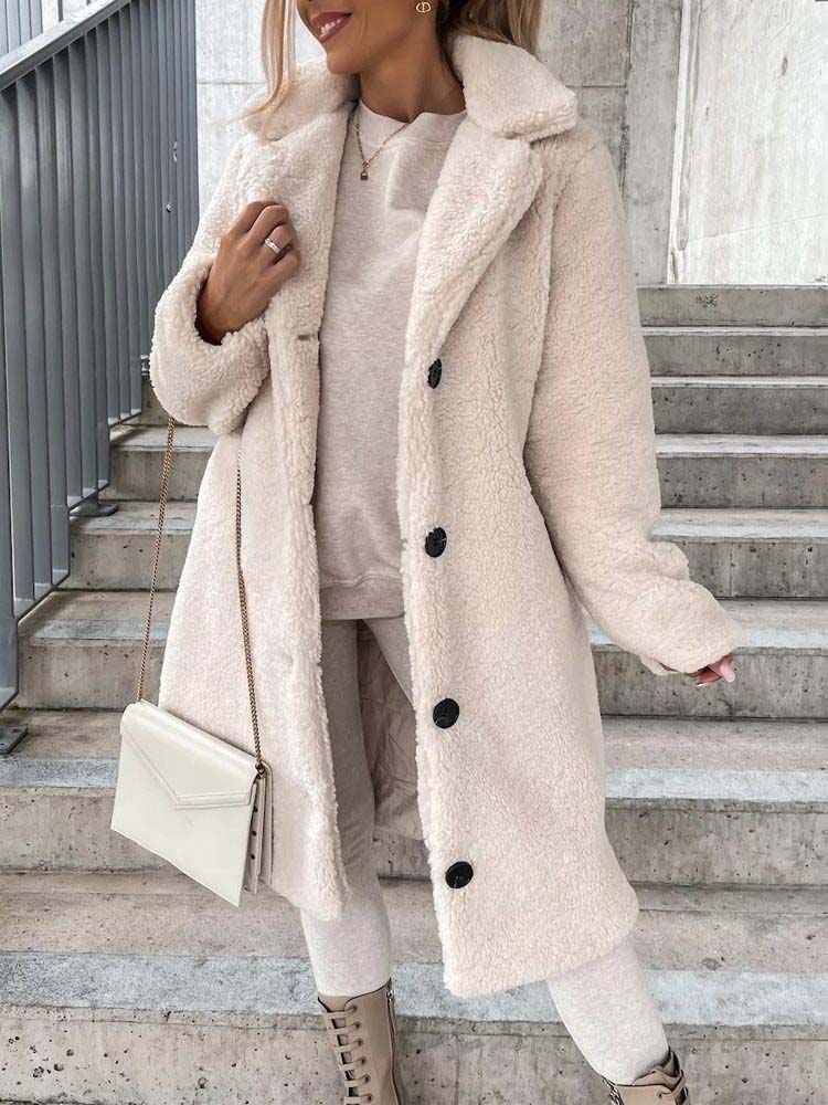 Jennifer Teddy Coat | Warm long teddy coat is the top trend in 2024