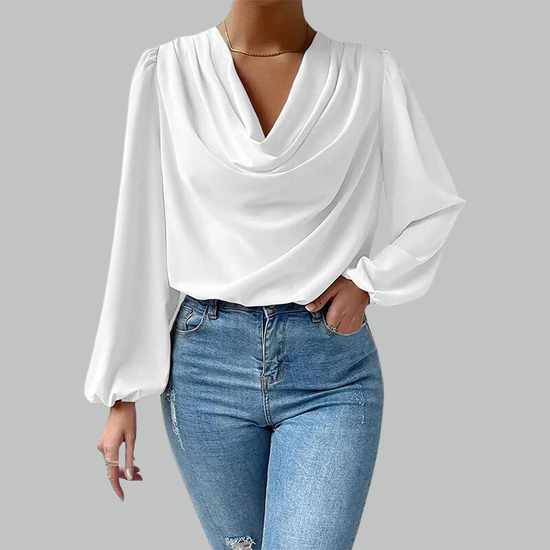 Lia chiffon blouse | Elegant Blouse with Long Sleeves 