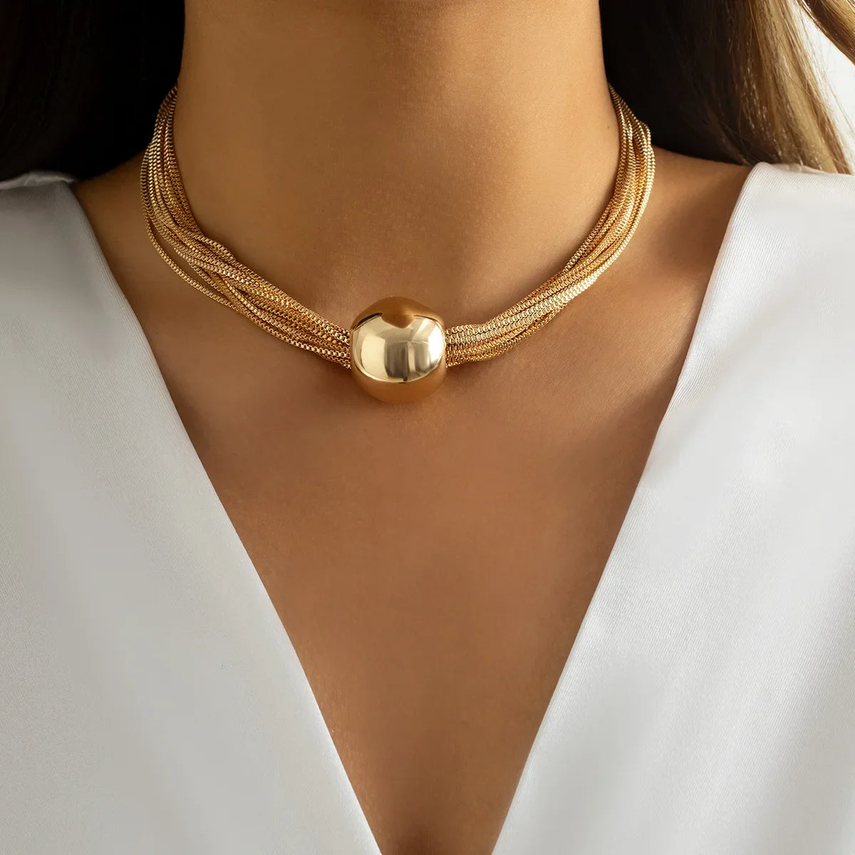 Venusia |  Gouden Meerlagige Box Chain Ketting